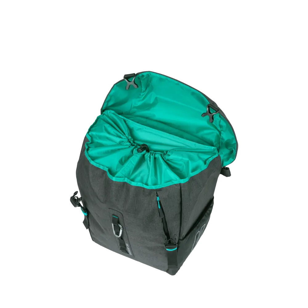 Basil Discovery 365D L - enkele tas MIK Hooks - 20L - zwart gemêleerd