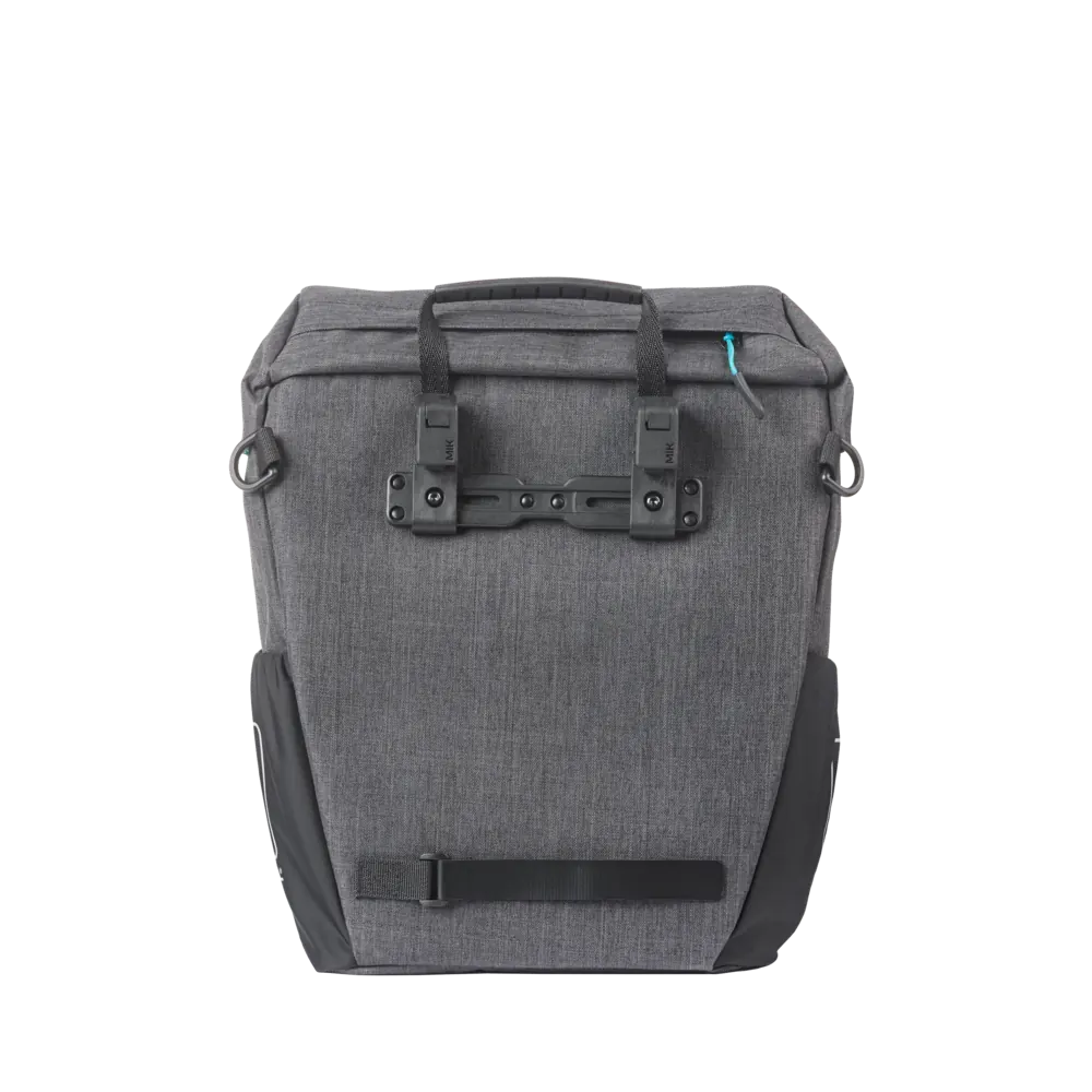 Basil Discovery 365D L - enkele tas MIK Hooks - 20L - zwart gemêleerd