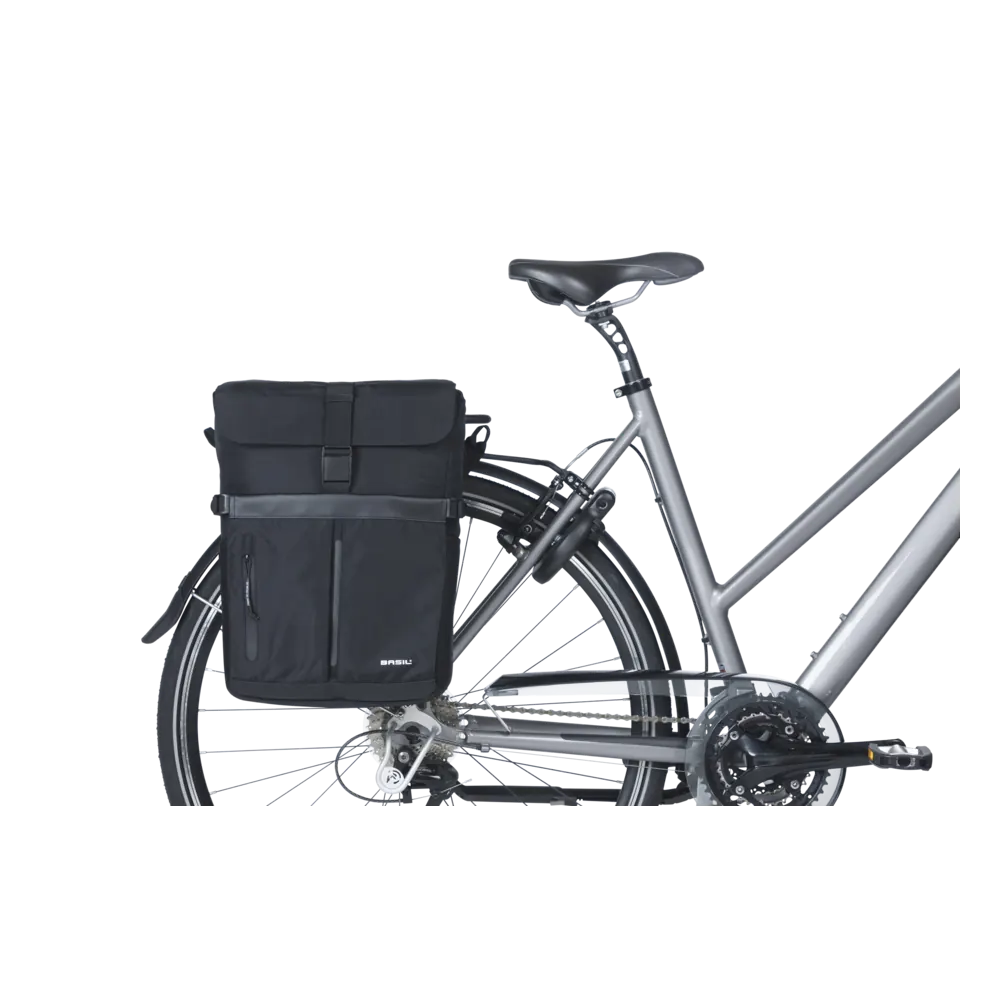 Basil Move fietsschoudertas MIK Hooks - enkele fietstas - 15 liter - zwart