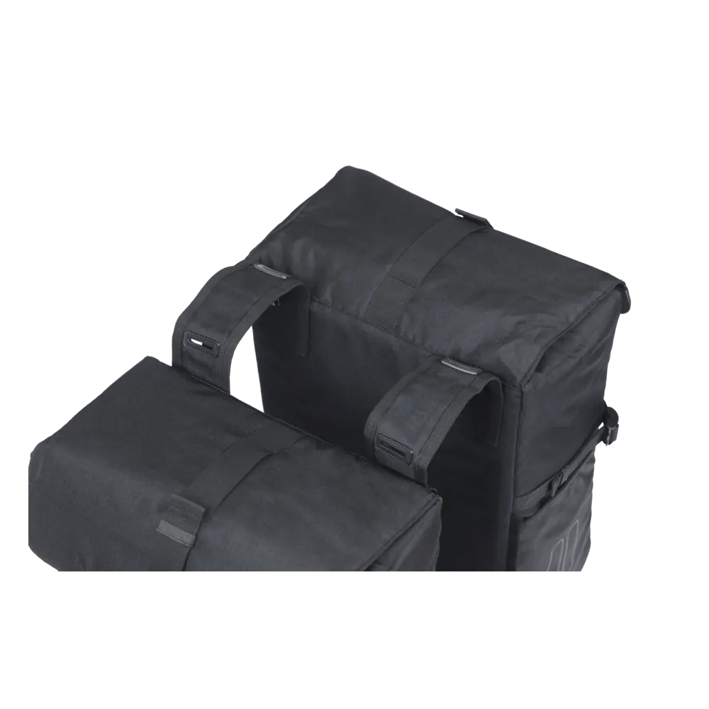 Basil Move - dubbele fietstas - 30 liter - zwart
