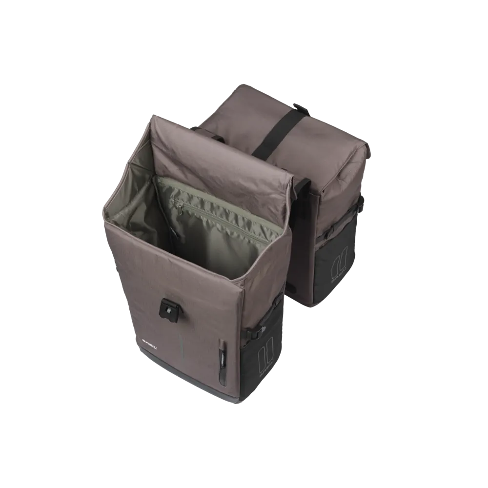 Basil Move - dubbele fietstas MIK - 30 liter - bruin