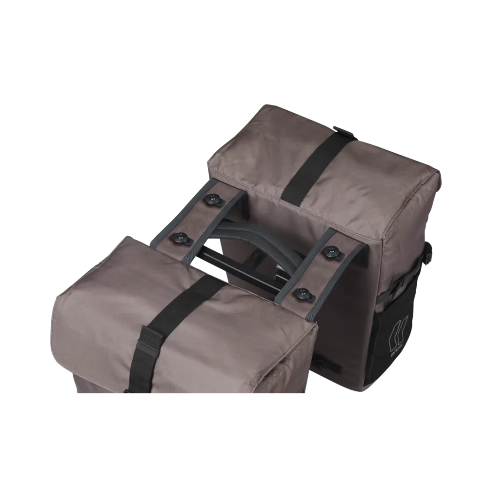 Basil Move - dubbele fietstas MIK - 30 liter - bruin