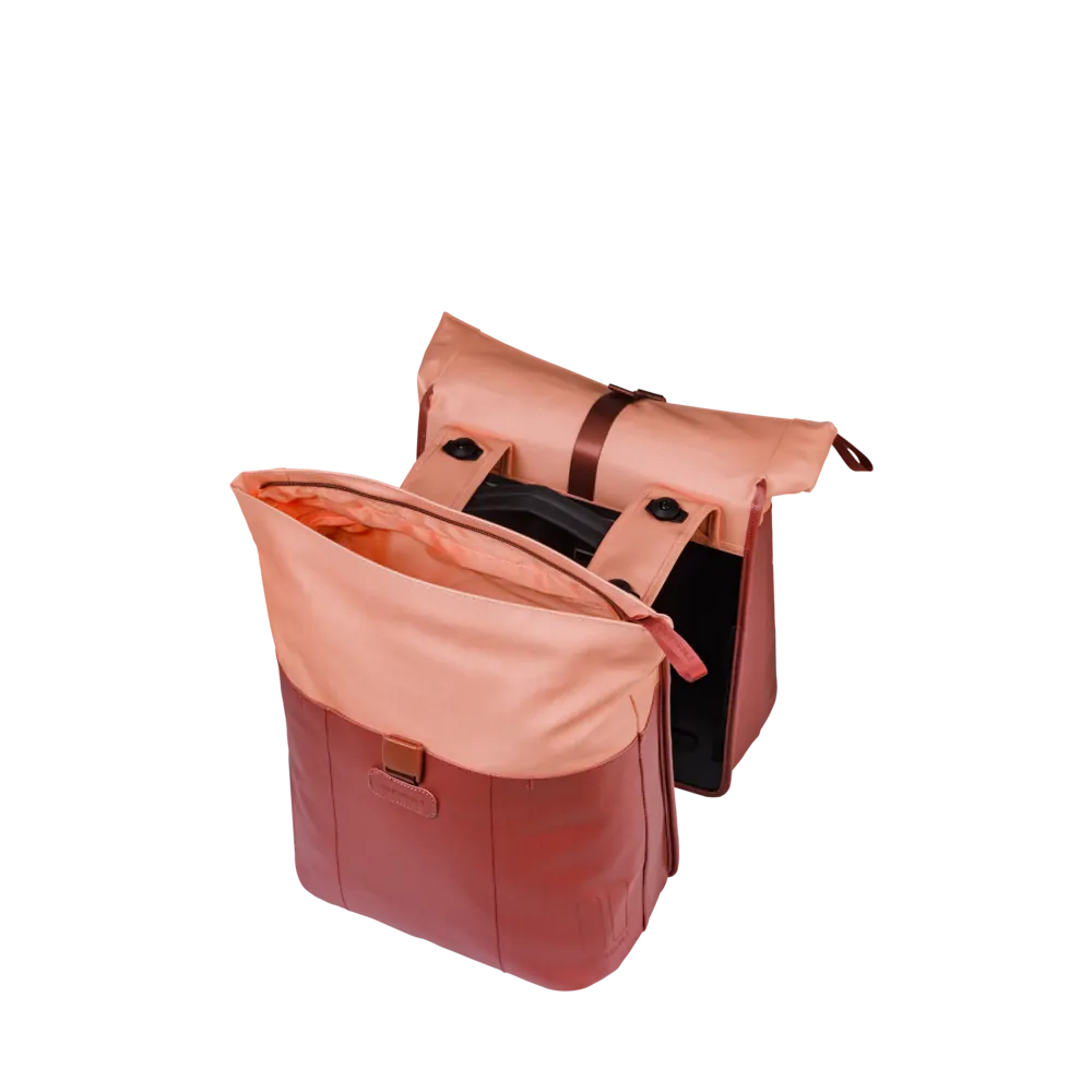 Basil Vive - dubbele fietstas MIK - 28-35L - bordeaux/roze