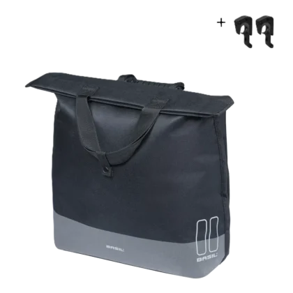 Basil Mara Evo - fietsshopper MIK Hooks - 17-19L - zwart