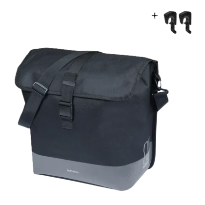 Basil Mara Evo - enkele fietstas MIK Hooks - 20-24L - zwart