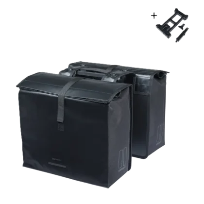 Basil Urban Load Pro - dubbele fietstas MIK - 50-64L - zwart