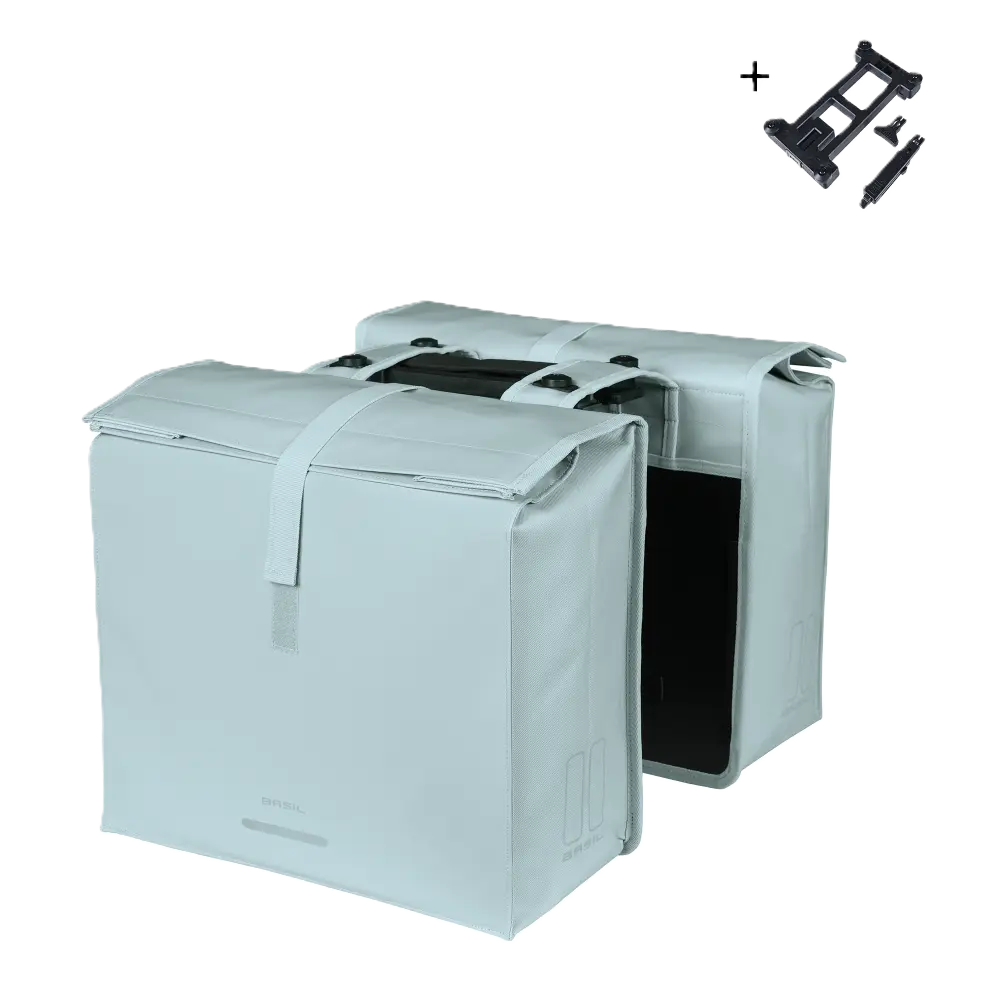 Basil Urban Load Pro - dubbele fietstas MIK - 50-64L - silver blue