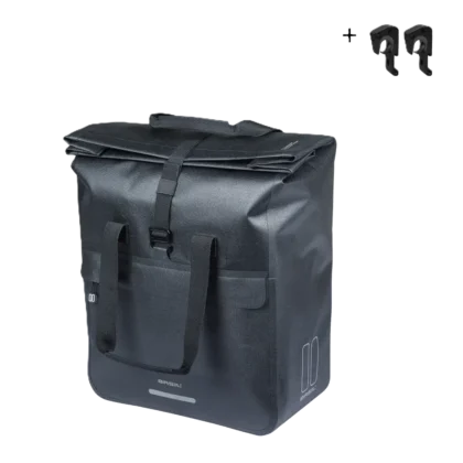 Basil Urban Dry Neo - fietsshopper MIK Hooks - 23-26L - zwart