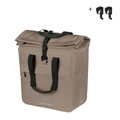 Basil Urban Dry Neo - fietsshopper MIK Hooks - 23-26L - sage brown