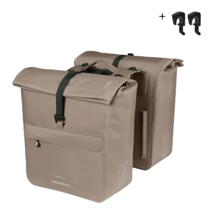 Basil Urban Dry Neo - dubbele fietstas MIK - 46-52L - sage brown